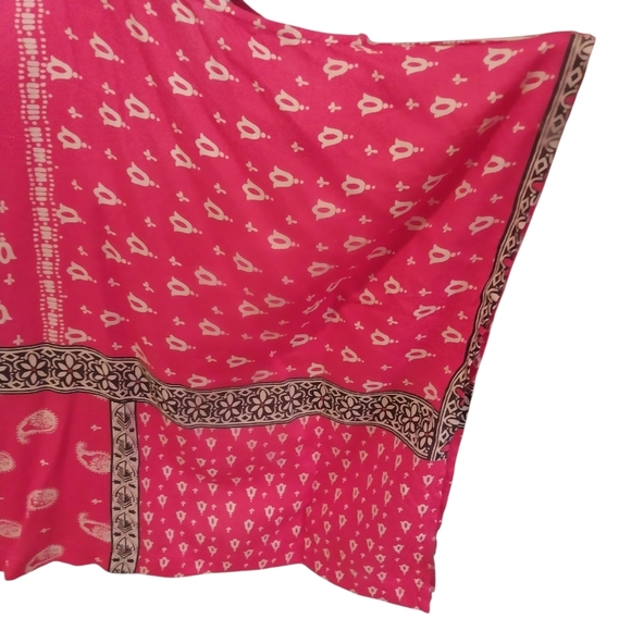 Hippie Laundry Boho Shirt Size M Red Bandana Style Lightweight Flowy Top - Picture 4 of 9